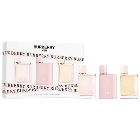 burberry her mini trio set|Burberry mini her perfume set.